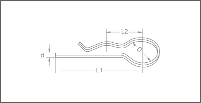 Goupille béta acier zingué diamètre 2 à 8 mm