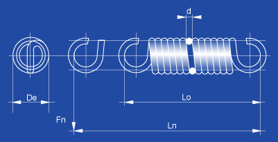 Ressorts de traction Acier à ressort suivant la norme DIN 17223